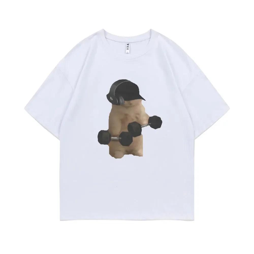 Unisexs Streetwear Vintage Laughing Cat Pointing T Shirt Cotton Tee Unisex Oversized Harajuku Oneck Loose Top Cursed Emoji Meme S