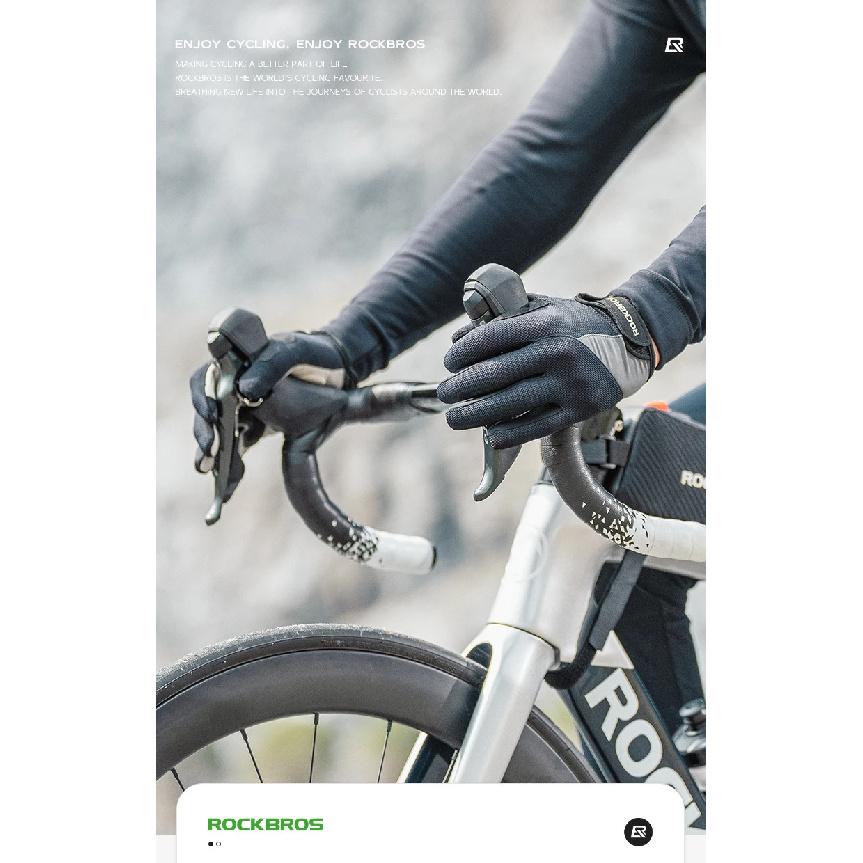 ROCKBROS Windproof Cycling Gloves Bicycle Touch Screen Riding MTB Bike Glove Thermal Warm Motorcycle Winter Autumn Bike Clothing