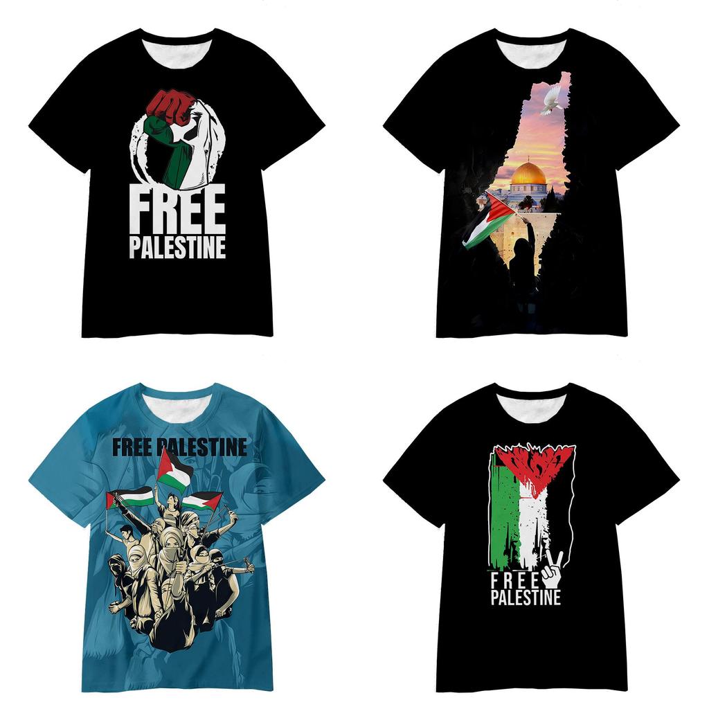 New Autumn Collection 3d Printed Palestinian Flag T-shirt Casual And Loose-fit