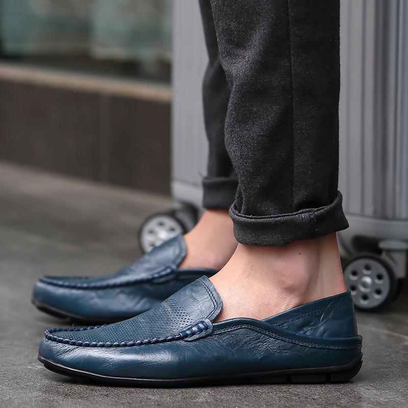 High Quality Genuine Leather Men Shoes Luxury Brand Mens Loafers Slip on Driving Flats Comfy Handmade Moccasins Outdoor Footwear