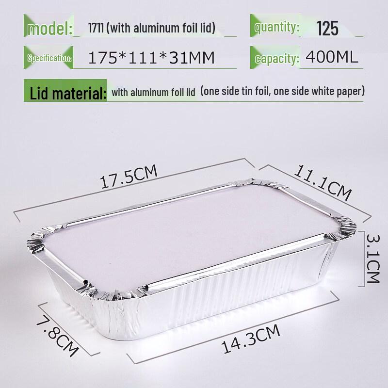 

OEING Square Aluminum Foil Containers with White Lids
