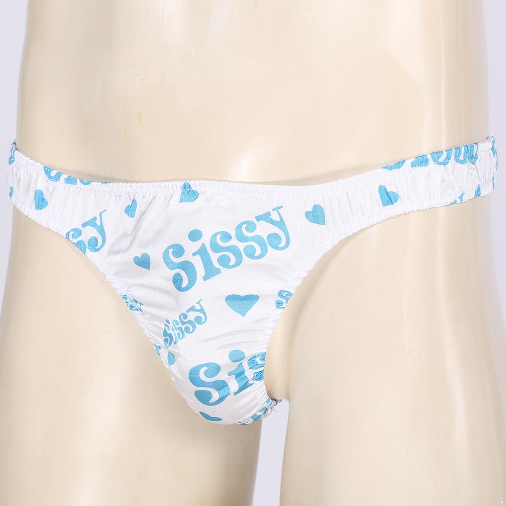 Pánské sexy pohodlné spodní prádlo Lesklé nařasené tanga bikini Sissy
