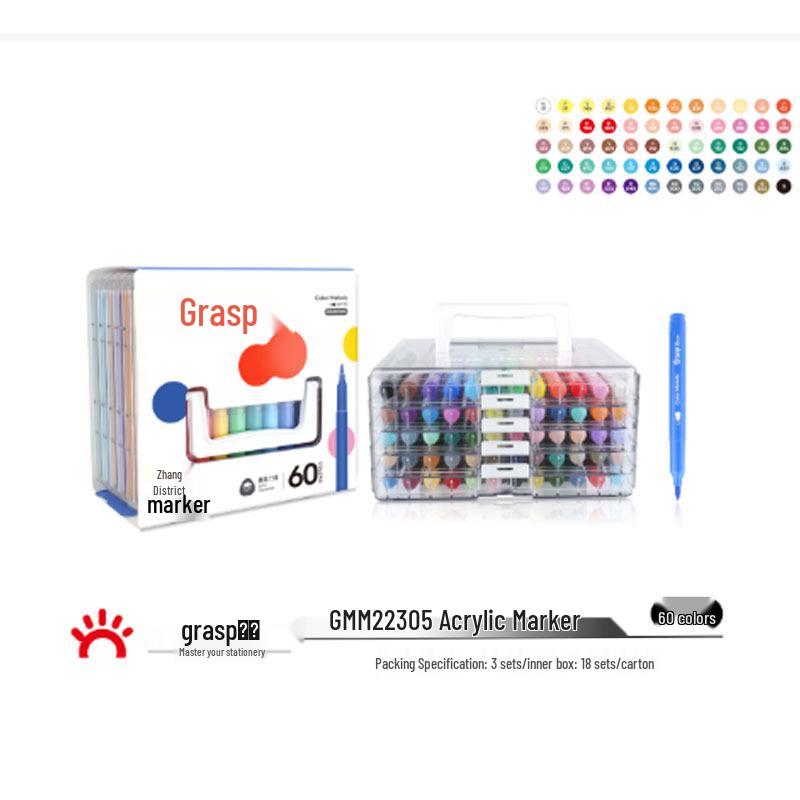 Master Soft-Tip Acrylic Marker Pens for Students & Art - 36, 48 Opaque, or 60 Layerable Colors