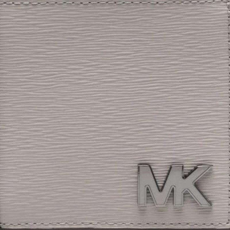 Michael Kors MK Logo Textured Leather Card Holder Wallet Men wallet Gray 39S2MHDF1T082