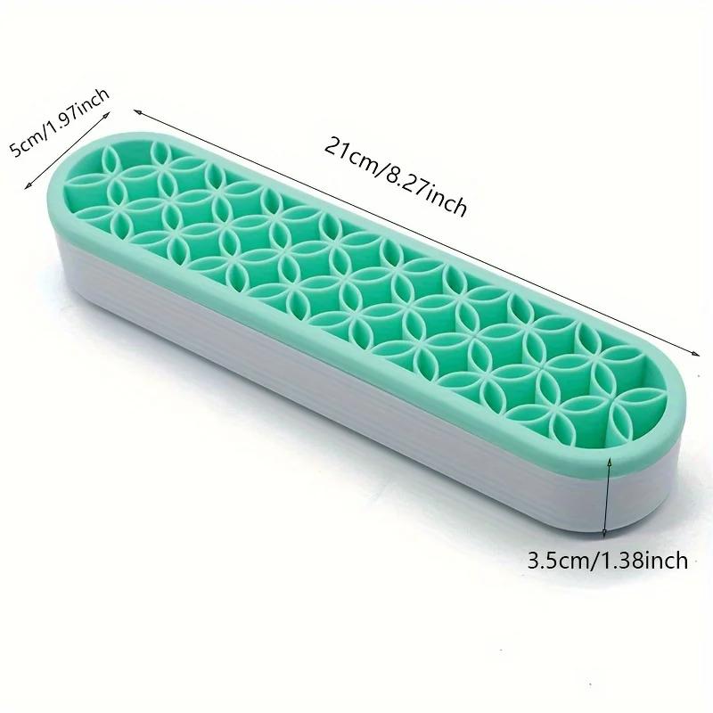 1pc Silicone Makeup Brush Holder, Cosmetic Storage Box, Painting Pen Sewing Tools Art Supplies Desktop Storage Organizer Art