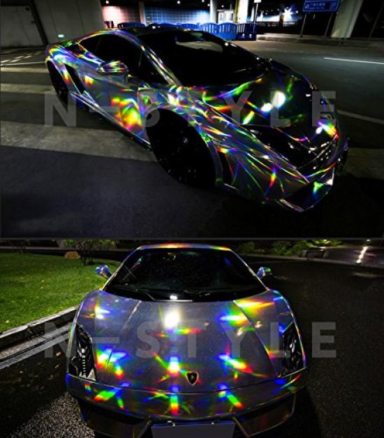 Car Wrap 152cm X Gold with Protective Film [Majola Plating] Sheet, 30cm, Holographic,