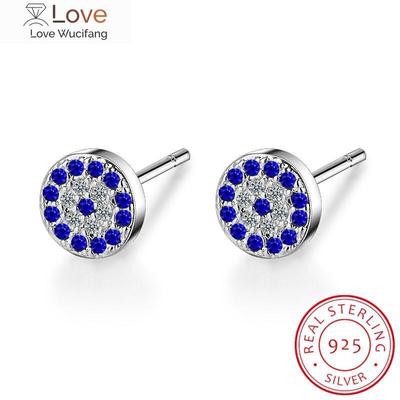 Orecchini Charms in Puro Argento Sterling 925 con Zirconi Cubici Tacchino Portafortuna Occhio Malvagio Piccoli Orecchini a Bottone per Donna Gioielli in Oro Rosa