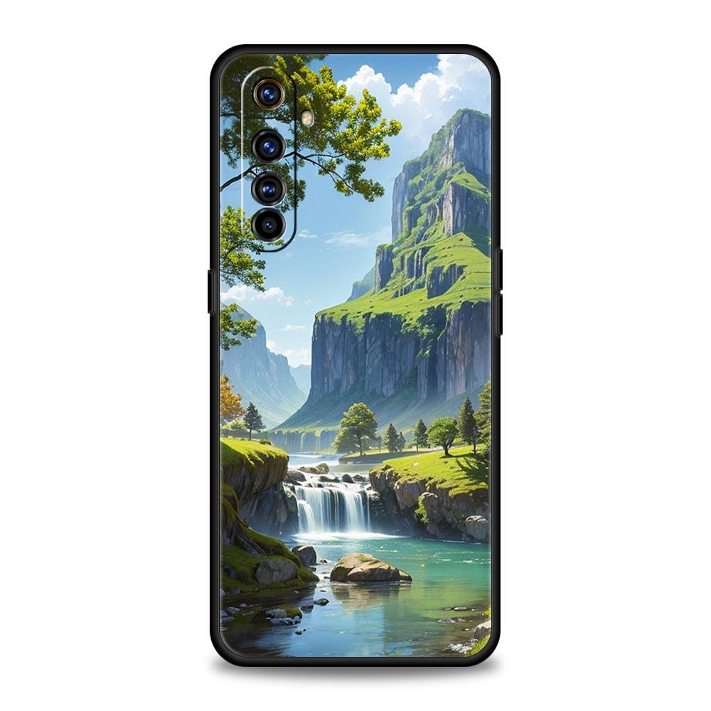 For Realme GT Neo 2 3 3T 5 Phone Case For Realme 12 11 5G 10 9 8 5G 7 6 GT5 GT3 GT2 Pro Plus C21 C11 C25 C35 Cover Landscape Art