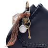 Retro Alloy Heart Keychain Featuring Working Pocket Watch Elegant Decorative Accessory