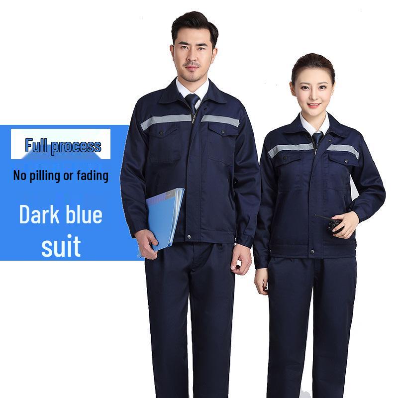 Men's Reflective Workwear Set - Durable Overalls for Workshop, Auto Repair, and Labor Protection (Spring/Autumn)