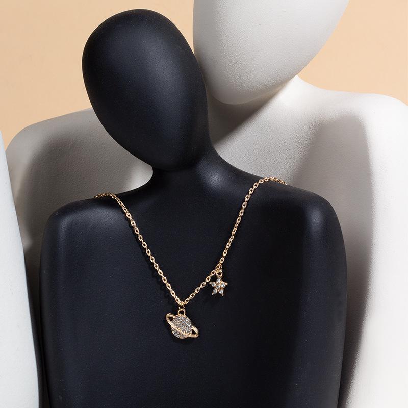 

Star and Moon Little Universe Necklace: Niche Creative Choker for Women in European and American Style