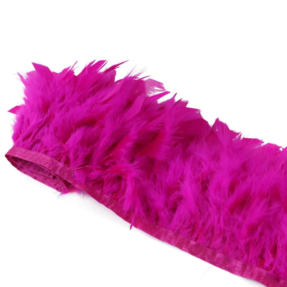 1Meters Natural Turkey Feathers Trim Height 10-15Cm Wedding Clothing Dress Decoration Diy Feather Ribbon Sewing Crafts