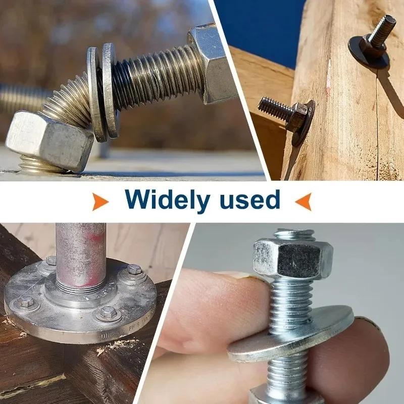 360/180/80PCS Stainless Steel Washer Set M2-M10 Metal O Rings Fasteners Gaskets For Screws Bolts Assortment Kits Hardware Washers