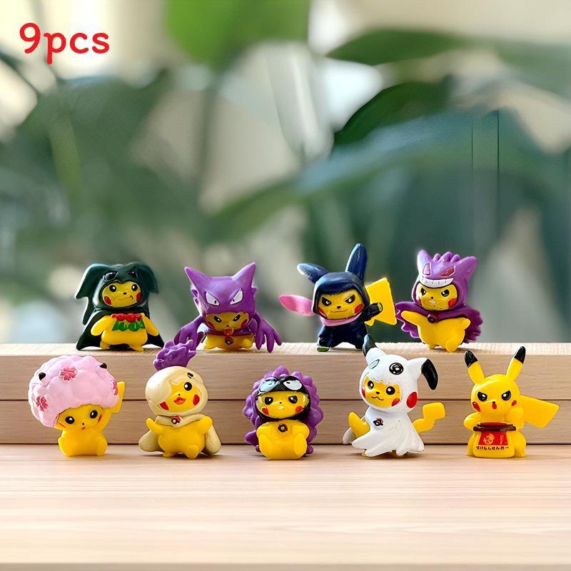 Ninepiece Pvc Pikachu Figurine Collection With Display Packaging For Collectors And Children