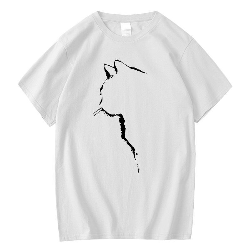 

Summer CottonT-shirts for Men Funny Printed Cool Cat Animal TShirts Oversized Loose Short Sleeve T-shirt Male Hip Hop Streetwear M