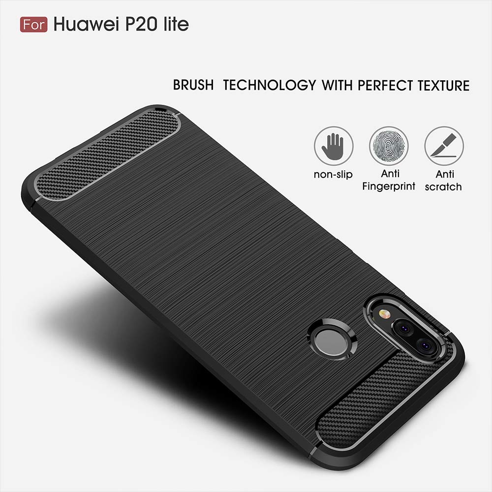 For Huawei P20 Lite ANE LX1 Case Cover Shockproof Silicone Bumper Rugged TPU Soft Back Cover Matte Phone Case for Huawei P20Lite
