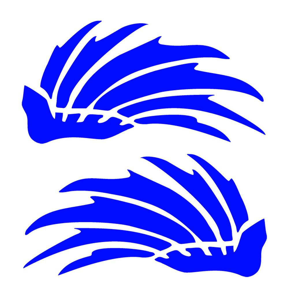 2Pcs Creative Helmet Sticker Wings Feathers Design Removable Vinyl ReflectionDecal for Motorcycle Electric Bike Decoration