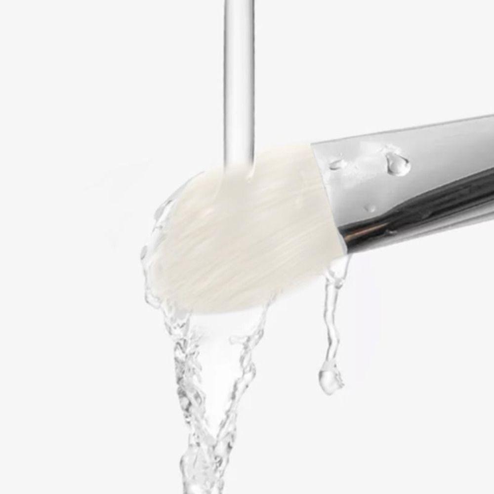 Chrome Handle Silicone Face Mask Brush Soft Hair Foundation Applicator  Skincare Products