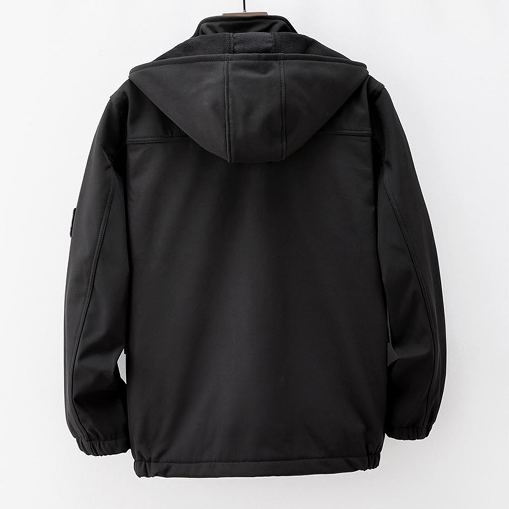 Traje de chaqueta polar para hombre Cortavientos e impermeable Para exteriores A prueba de frío Cálido Chaqueta de algodón Traje grueso