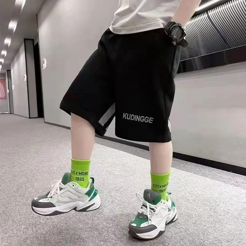 Boys' Summer Thin Sports Pants, Medium To Large Children's Mid Waist Sports Shorts