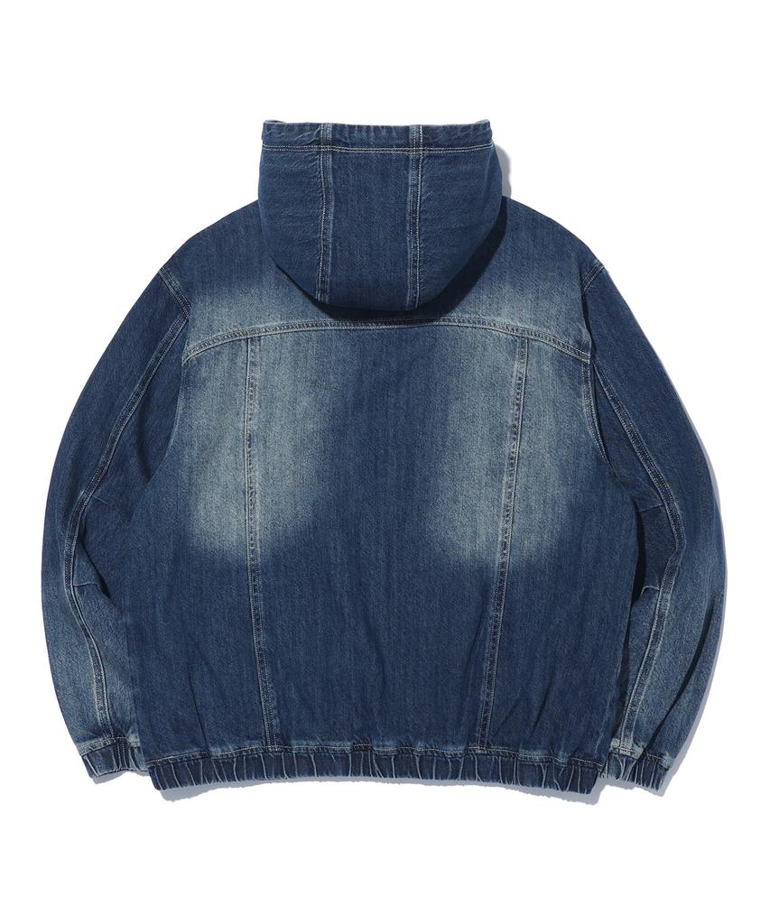 Annoyed Cut Brushed Denim Zip-Up Hoodie Lq1Ju032_Indigo