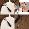 Contemporary Black Onyx Pearl Necklace With Exquisite Gemstone Inlays And Geometry