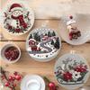 1 set Snowy Path and Snowman DIY Embroidery Material Kit, suitable for beginners, includes tools and stitch tutorial. Embroidery Fabric Material Kit