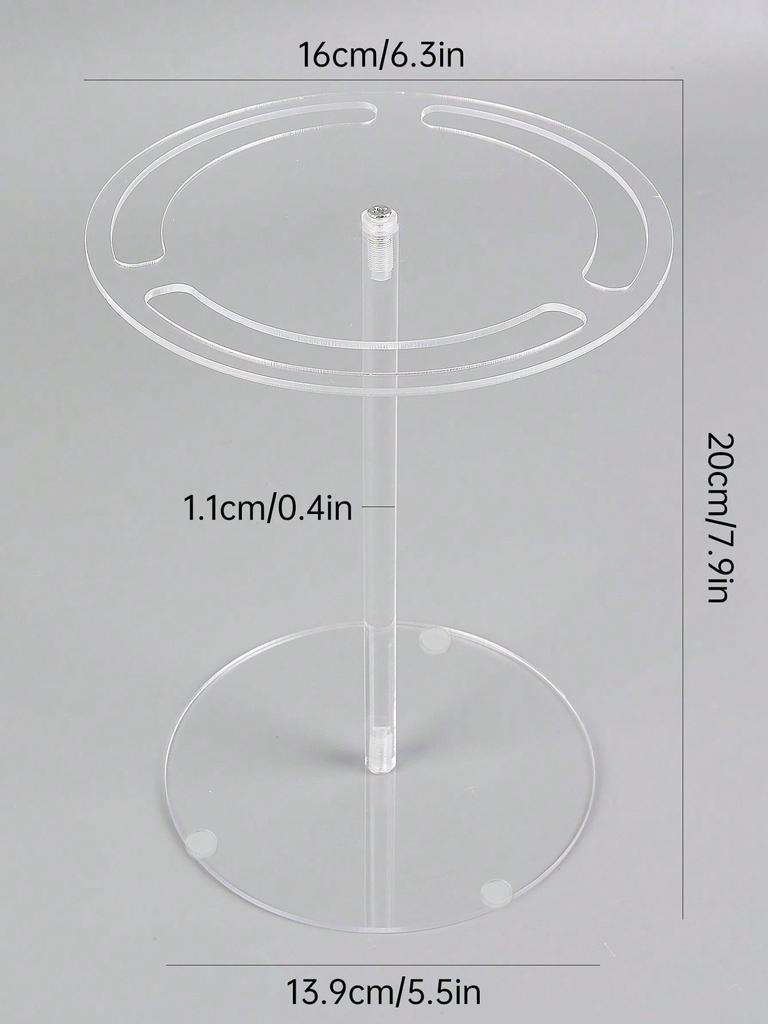 1pc Acrylic Sunglasses Display Stand, High-Quality Transparent 360° Rotating Round Elevated Holder, Clear Desktop Eyeglasses Organizer Rack