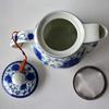 Teapot 500ml Blue White Peony Flower Porcelain Kettle Stainless Infuser Mudan Flower 500ml
