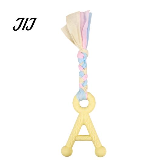 Alphabet Chew Toys A-Letter Dog Toy with Braided Rope, Tug of War Pet Boredom Gum Friendly Toy, Puppy Teeth Cleaning for Small Medium Breed Dogs
