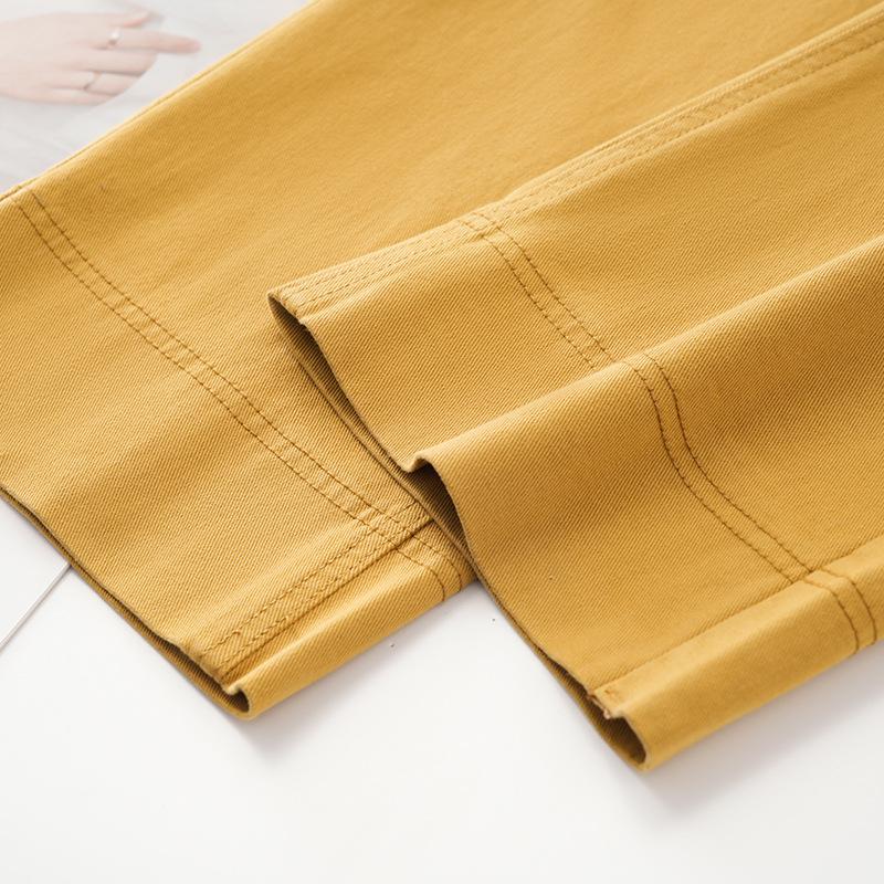 Damen Ingwergelbe Slim-Fit Straight-Leg Jeans - 2025 Frühling & Herbst Mode