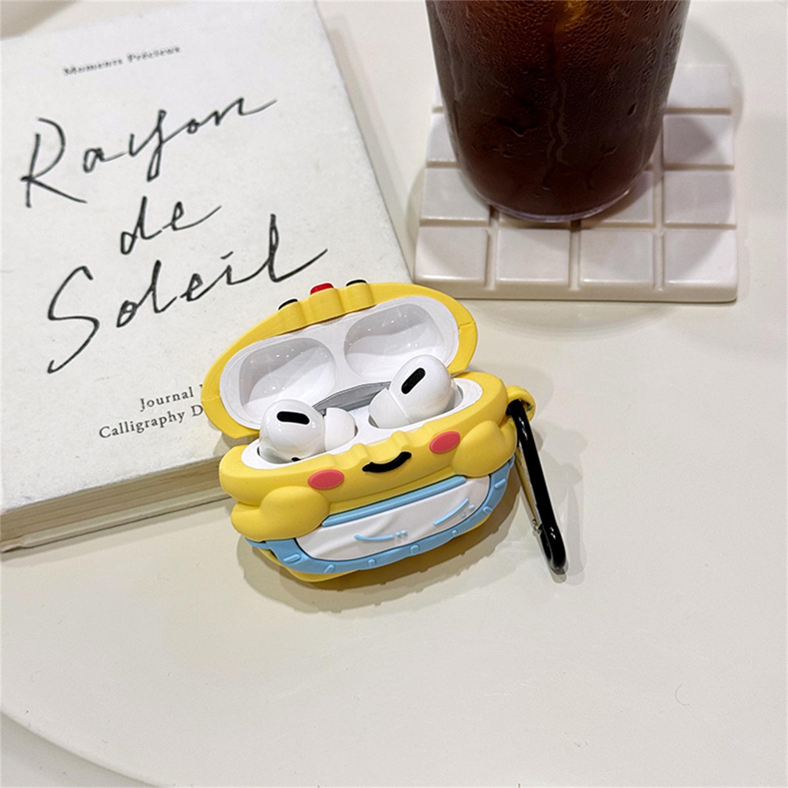 

For Apple AirPods Pro/Pro 2 Case Bluetooth-compatible Earphone Protective Sleeve Cute Apron Bear Design