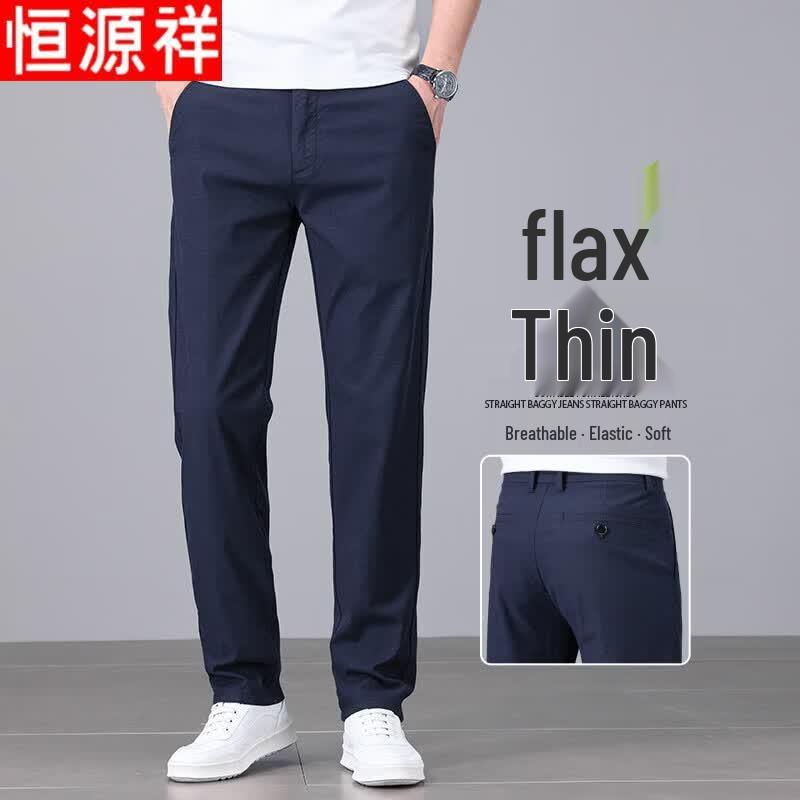 Hengyuanxiang Men s Linen Blend Casual Pants 33