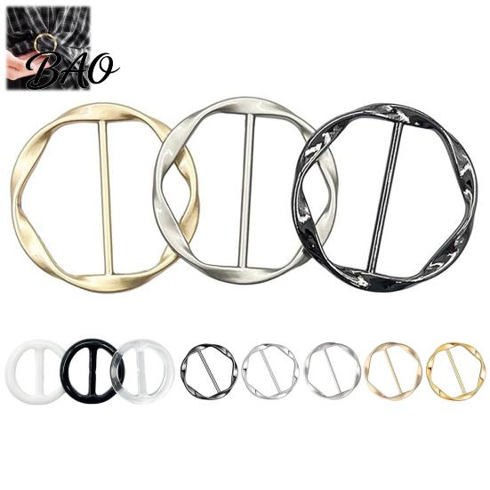 Scarf Ring Clips Shirt Ties for Women, Multifunctional And Slides, T-Shirt Waist Tightener Cincher French Style Knot Clip Rings Large Long Tee Tie Up,