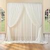 2pcs 5ft x10ft Chiffon Backdrop Curtains, 2 Layer Sheer Fabric Backdrop Drapes Drapes for Bridal Shower Wedding Arch Party Decor
