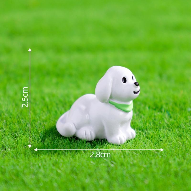 Micro-landscape Cartoon Reading Watering Flowers, Dog Dolls Dollhouse Decorations Accessories Mini Ornaments