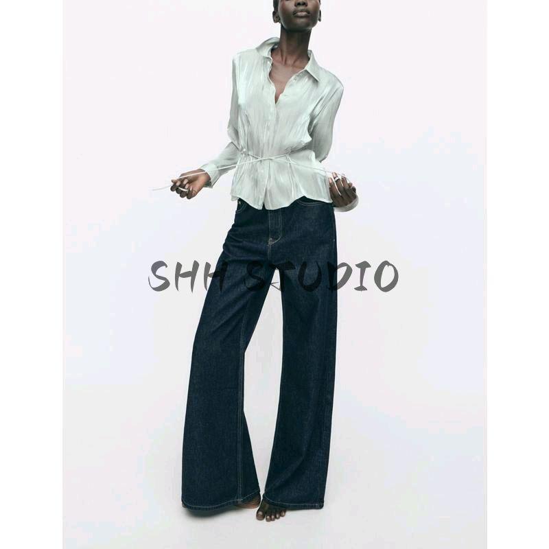 Spring New Women's Clothing French Style Design Bowknot Decoration Light Effect Shirt Tops 2461938