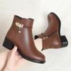 High Quality Women's Boots Fashion Casual Soft Leather Boots Plush Warm Winter Boots for Women Temperament Pointed Leather Boot
