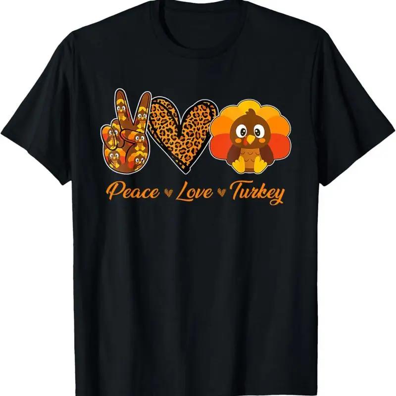 Thanksgiving Peace Love Turkey Fall Autumn Unisex Kids Unisex TShirt