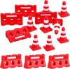 12pcs Construction Traffic Sign Set, Mini Plastic Road Street Signs Toys For Kids Cone Construction Theme Party Gifts