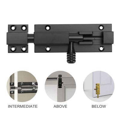 Aluminum Alloy Door Latch Bolt Sliding Barrel Bolt Heavy Duty Anti Theft Lock for Bathroom Kitchen Sliding Doors Windows