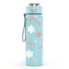 1PC Gingerbread Cookie Christmas Pattern 750ml Color Plastic Sports Water Bottle Leakproof Flip Straw Lid Suitable for Sports Office Home Use