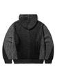 TRILLION Washable Two-Tone Hooded Zip-Up Graphic Knit (Black)