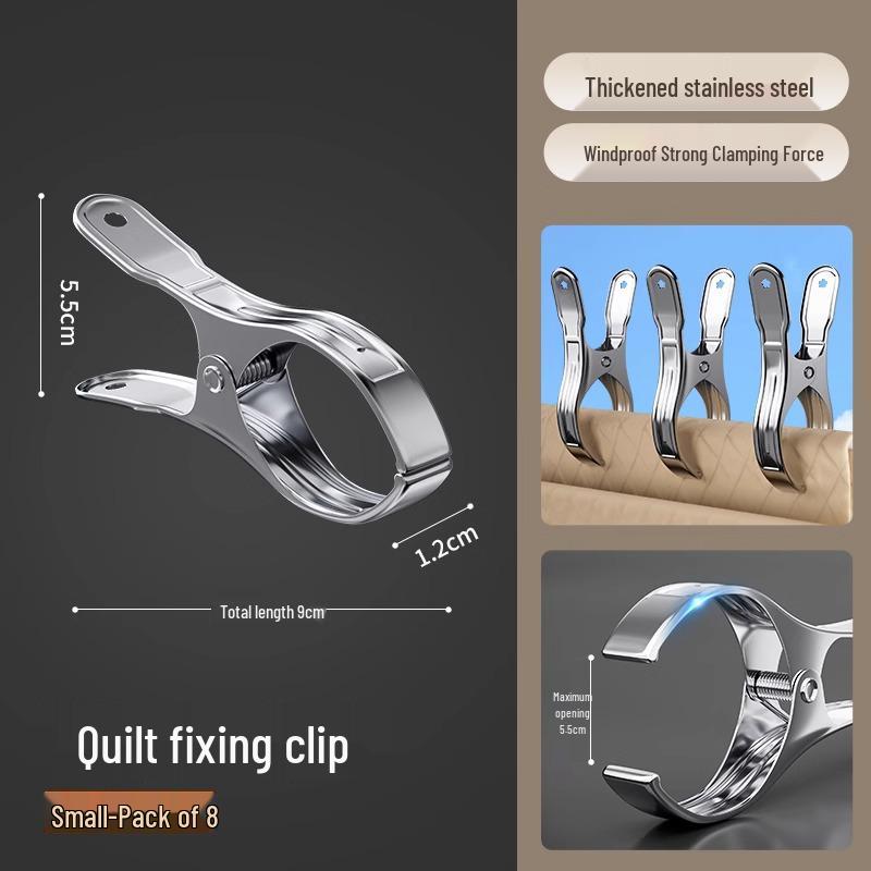 Stainless Steel Windproof Clips for Bed Sheets, Clothes, and Socks