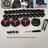 56MM 5 PIEZAS 26 PIEZAS 30 PIEZAS para Model 3 Y Model Y Juniper Tapacubos Centrales Decorativos para Ruedas de Coche Insignia Cubierta Protectora para Tuercas de Rueda