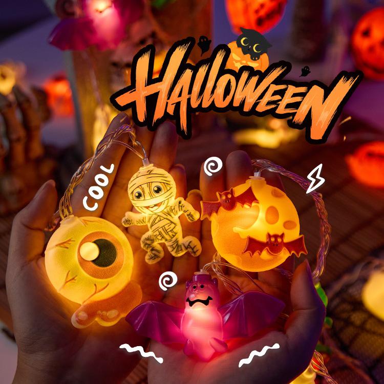 Halloween String Lights: Pumpkin & Ghost Decor for Bar, Kindergarten, or KTV