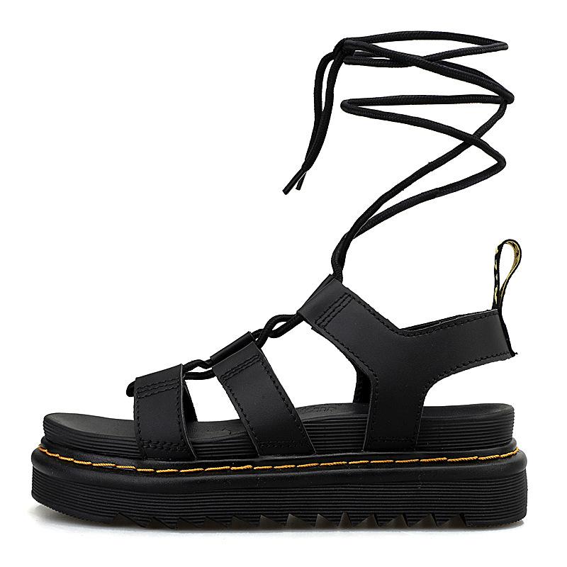 

Summer artilla martin sandals women s straps opentoed beach shoes platform leather fish mouth muffin sandals 35 чёрный