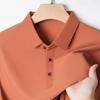 Jinmu Traceless Summer New Men's Short-sleeved Polo Shirt Lapel Casual Business Led Ice Silk T-shirt Men