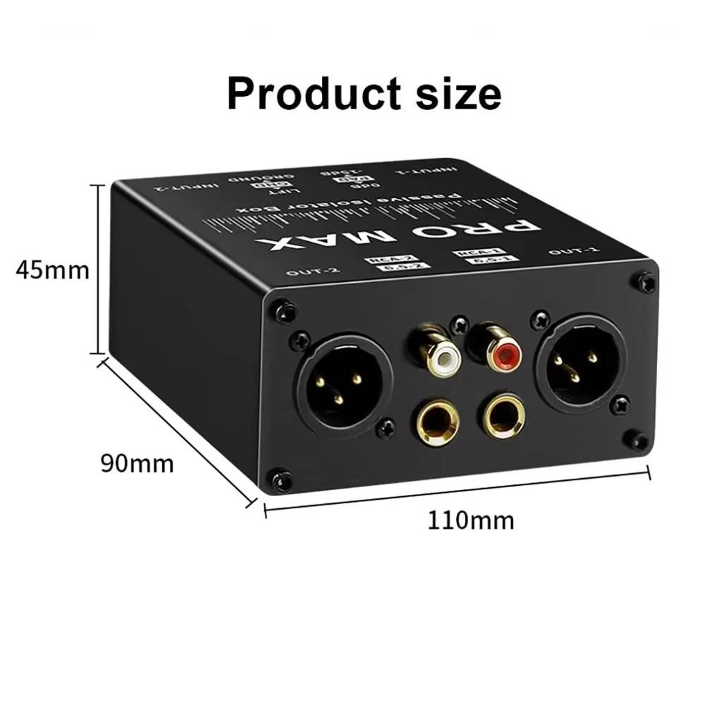 Multi-functional XLR Audio Isolator RCA Professional Audio Noise Filter 2 Way Passive Audio Isolator Accessories Live Broadcast