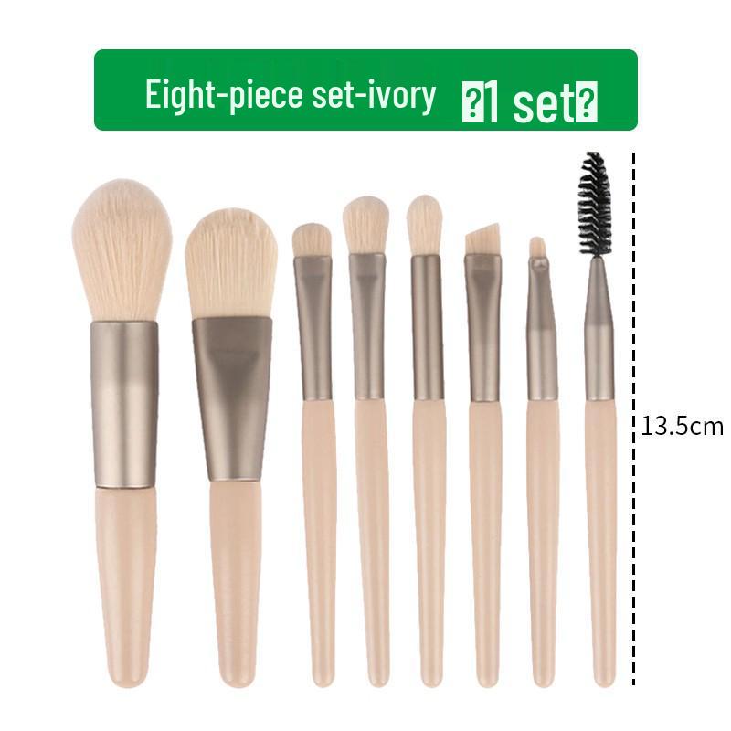 Set Mini Pensule Machiaj Morandi 8 Piese cu Peri Moi și Mânere din Plastic